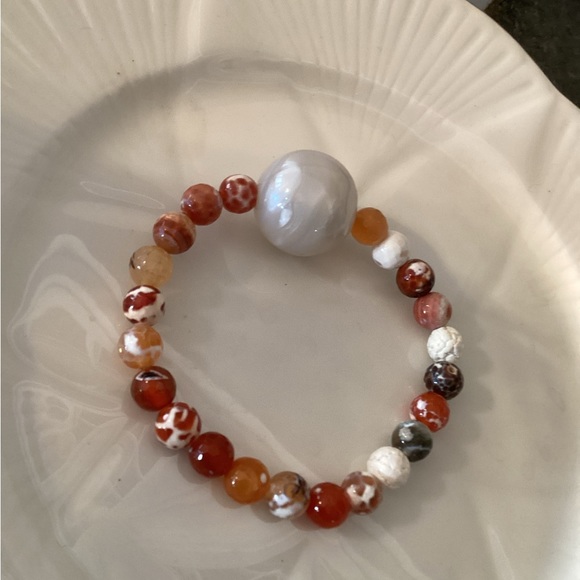 Natural Fire Agate Bracelet - Picture 3 of 3
